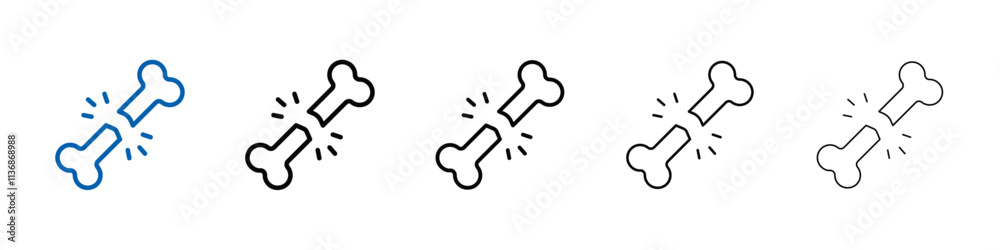 Poster broken bone icon outline vector logo for web ui