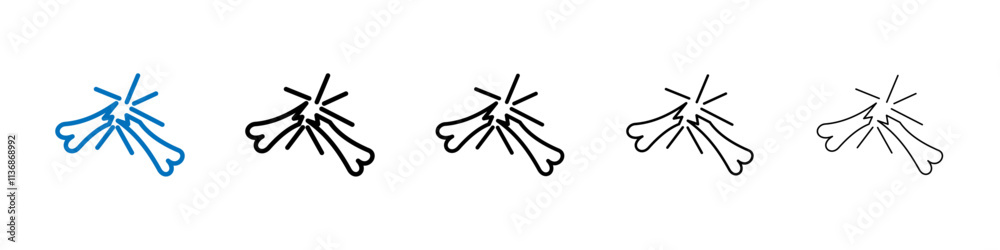 Poster broken bone icon outline vector logo for web ui