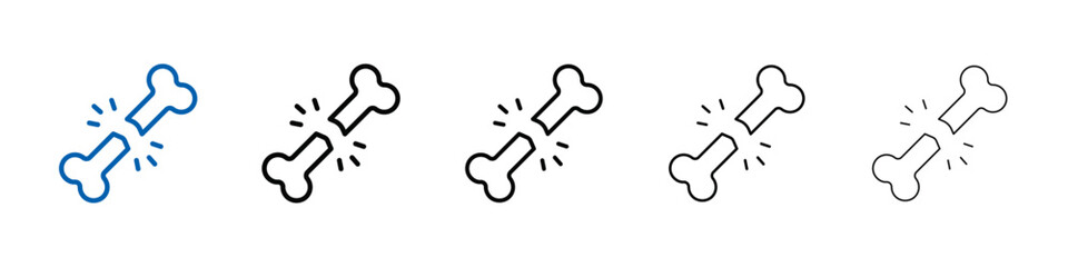 Broken bone icon Outline vector logo for web ui