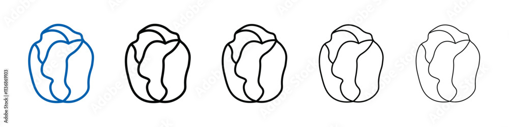 Poster brussels sprouts cabbage icon outline vector logo for web ui