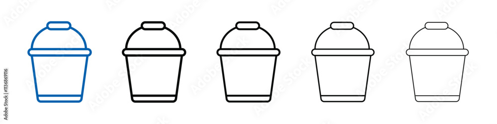 Poster bucket icon Outline vector logo for web ui