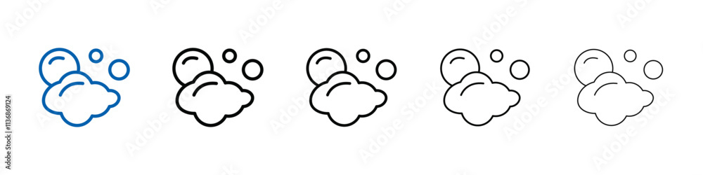 Poster Bubbles and foam icon Outline vector logo for web ui
