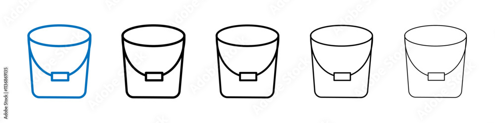 Poster Bucket icon Outline vector logo for web ui