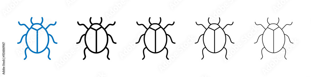 Poster Bug icon Outline vector logo for web ui