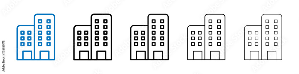 Poster Building icon Outline vector logo for web ui