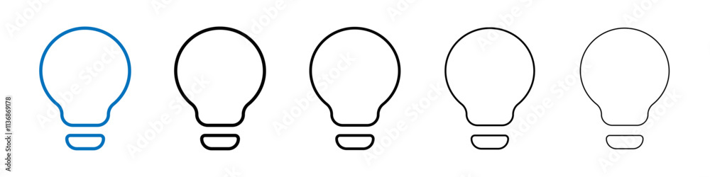 Poster Bulb icon Outline vector logo for web ui