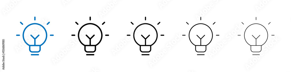 Poster bulb icon outline vector logo for web ui