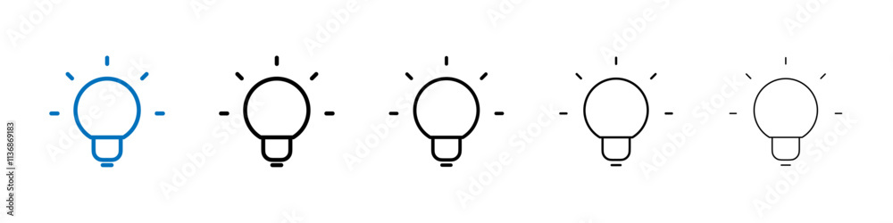 Poster Bulb icon Outline vector logo for web ui