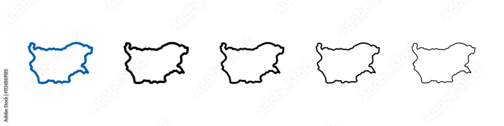Poster Bulgaria map icon Outline vector logo for web ui