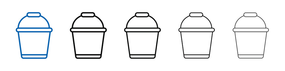 bucket icon Outline vector logo for web ui