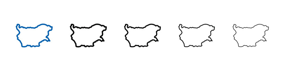 Bulgaria map icon Outline vector logo for web ui