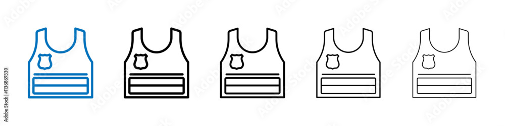 Poster bullet proof vest outline vector logo for web ui