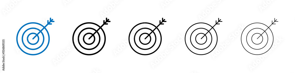 Poster bullseye icon outline vector logo for web ui