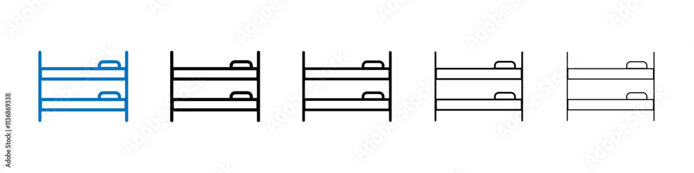 Poster bunk bed icon outline vector logo for web ui