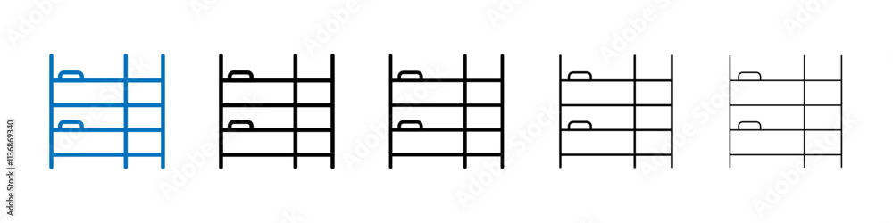 Poster bunk bed icon outline vector logo for web ui