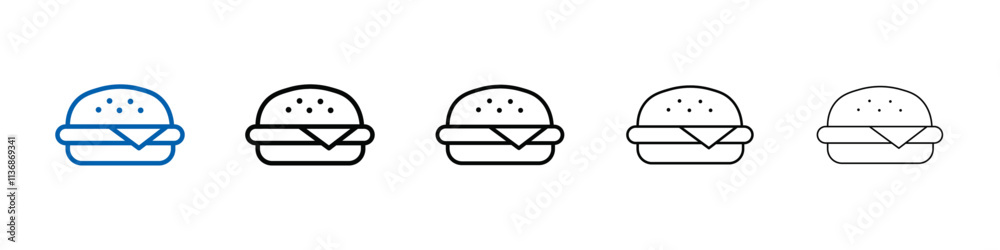 Poster burger icon outline vector logo for web ui