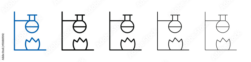 Poster burner boiling chemical icon outline vector logo for web ui