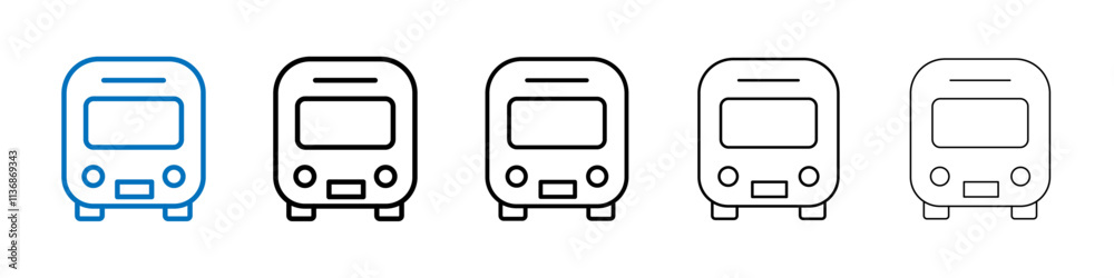 Poster Bus icon Outline vector logo for web ui