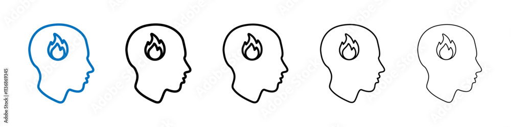 Poster Burnout icon Outline vector logo for web ui