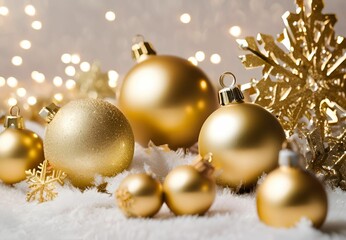 Merry Christmas, balls, lights, gold - 3