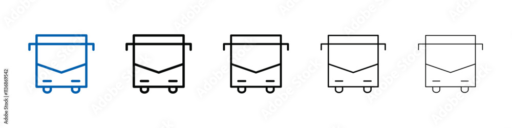 Poster bus icon outline vector logo for web ui
