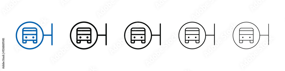 Poster bus sign icon outline vector logo for web ui