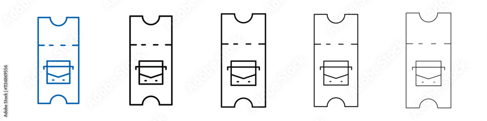 Poster bus ticket icon outline vector logo for web ui