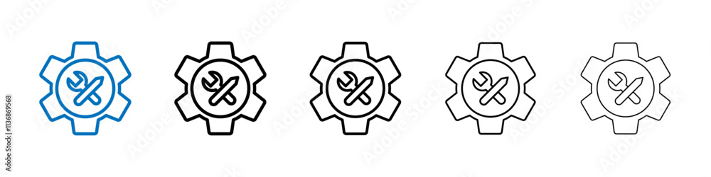 Poster business development icon outline vector logo for web ui