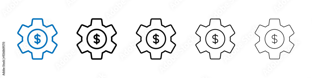 Aufkleber business model icon outline vector logo for web ui