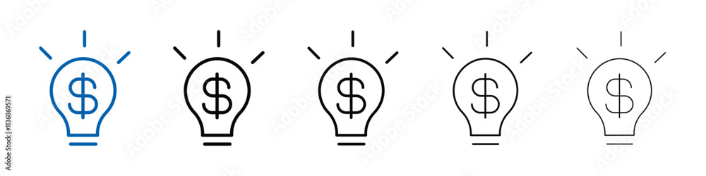 Poster business idea icon outline vector logo for web ui