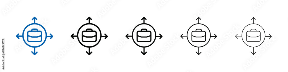 Poster business expansion icon outline vector logo for web ui