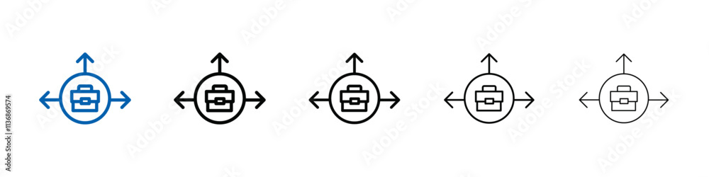 Poster business expansion icon outline vector logo for web ui
