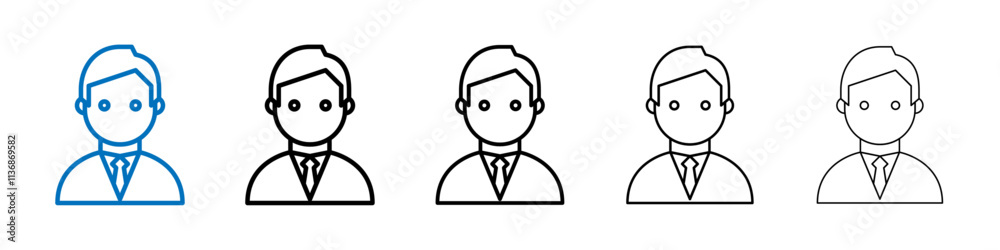 Aufkleber businessman icon outline vector logo for web ui