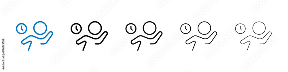 Poster Busy icon Outline vector logo for web ui
