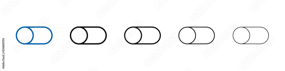 Poster Button on off icon Outline vector logo for web ui