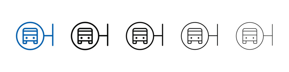 Bus sign icon Outline vector logo for web ui