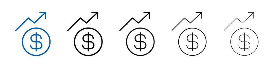 Business Investments growth Icon Outline vector logo for web ui