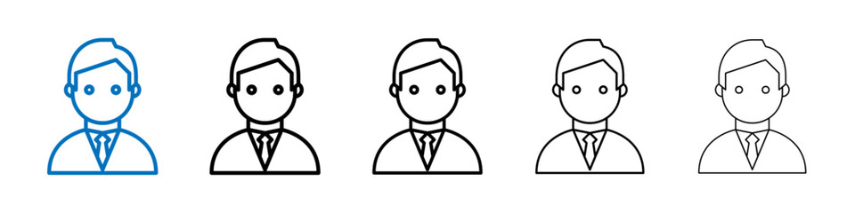 Businessman icon Outline vector logo for web ui
