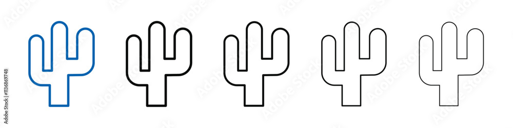 Poster Cactus icon Outline vector logo for web ui