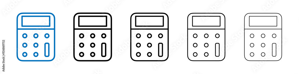 Poster calculator icon outline vector logo for web ui