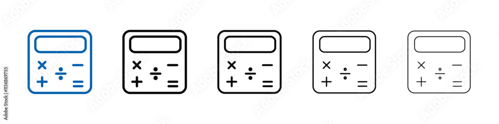 Poster Calculator icon Outline vector logo for web ui