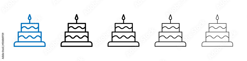 Poster Cake icon Outline vector logo for web ui