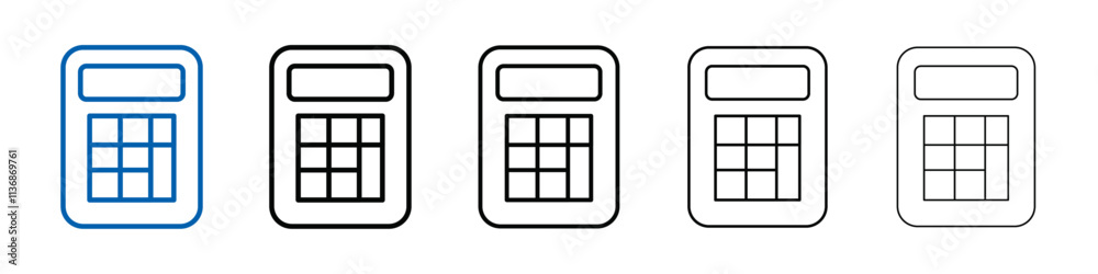 Poster Calculator icon Outline vector logo for web ui