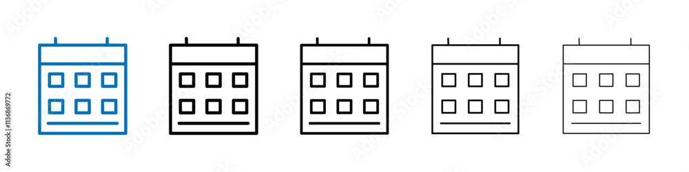 Poster Calender icon Outline vector logo for web ui