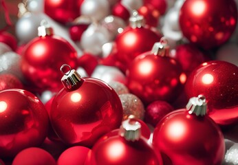 Merry Christmas, balls, lights, red - 11