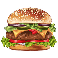 Realistic Hamburger Illustration