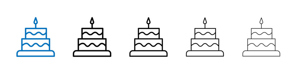 Cake icon Outline vector logo for web ui