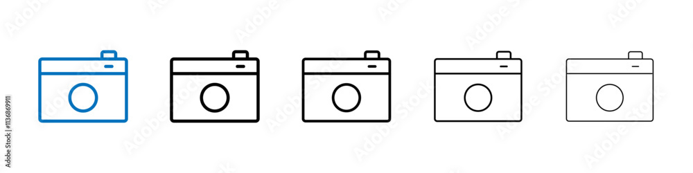 Aufkleber camera icon outline vector logo for web ui