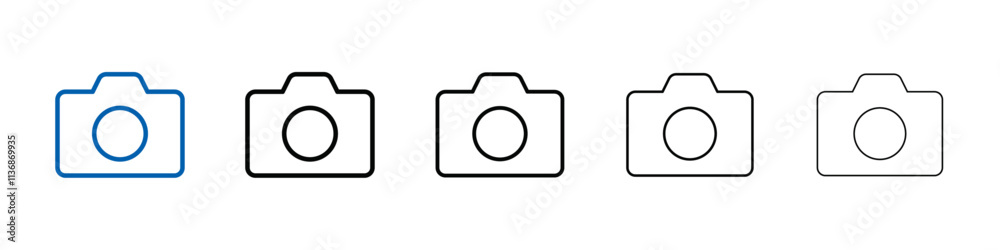Aufkleber camera icon outline vector logo for web ui
