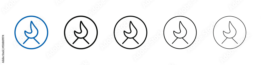 Poster campfire icon outline vector logo for web ui
